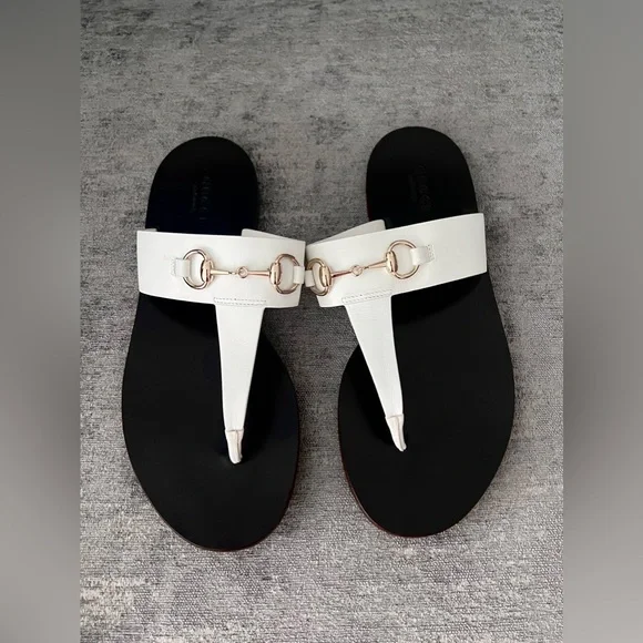 Gucci Horsebit Leather Sandals White - Picture 3 of 3